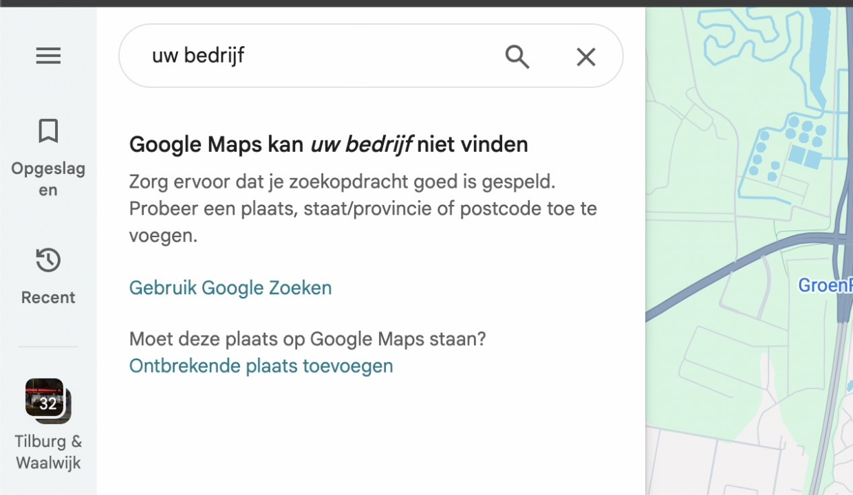 Onzichtbaar in Google Maps